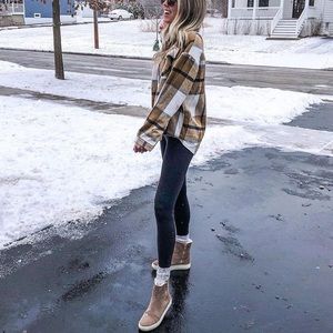 J/Slides Tristan Waterproof Tan Suede Fur Boot